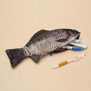 Realistic Carp Fish Pencil Case Zipper Pen Bag Makeup Pouch Back to School